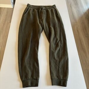 ETA Mens Olive Green Textured Knit Joggers Drawstring Sweatpants Size 32